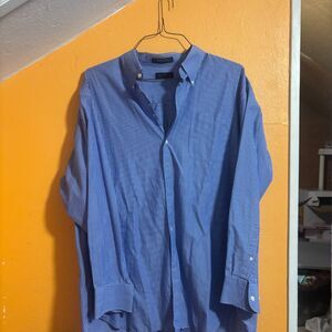 Nautica Mens [Insert Size] Blue Striped Long Sleeve Button Down Shirt